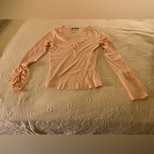 BeBe  Powder Pink Shirt with Feminine Details.  So Pretty